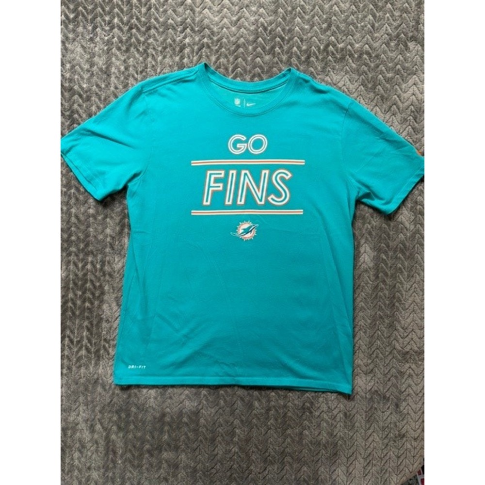 Nike Mens Miami Dolphins Go Fins Dri-FIT T-Shirt Aqua NFL Team Apparel 0516